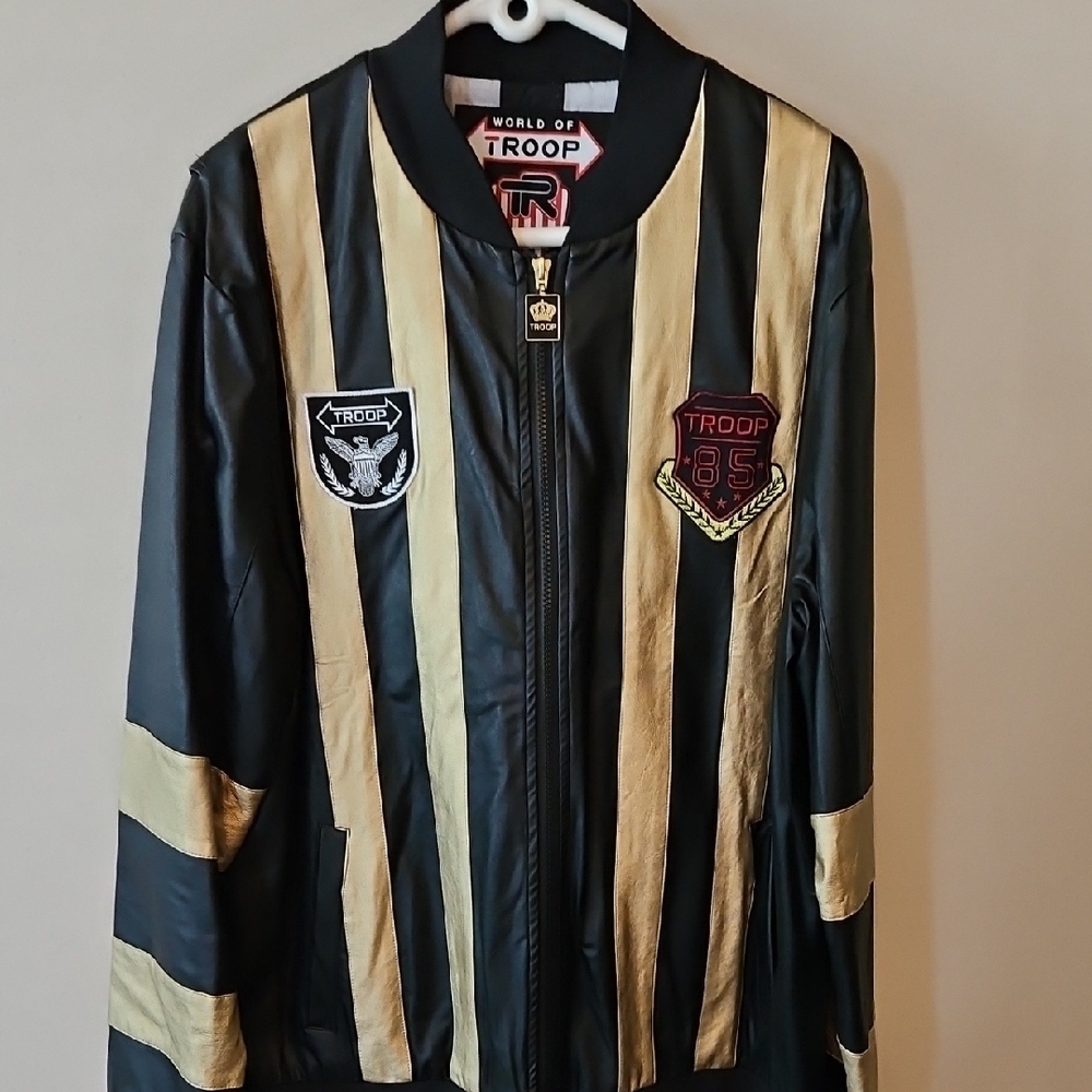 Men's Black and Gold Varsity Jacket